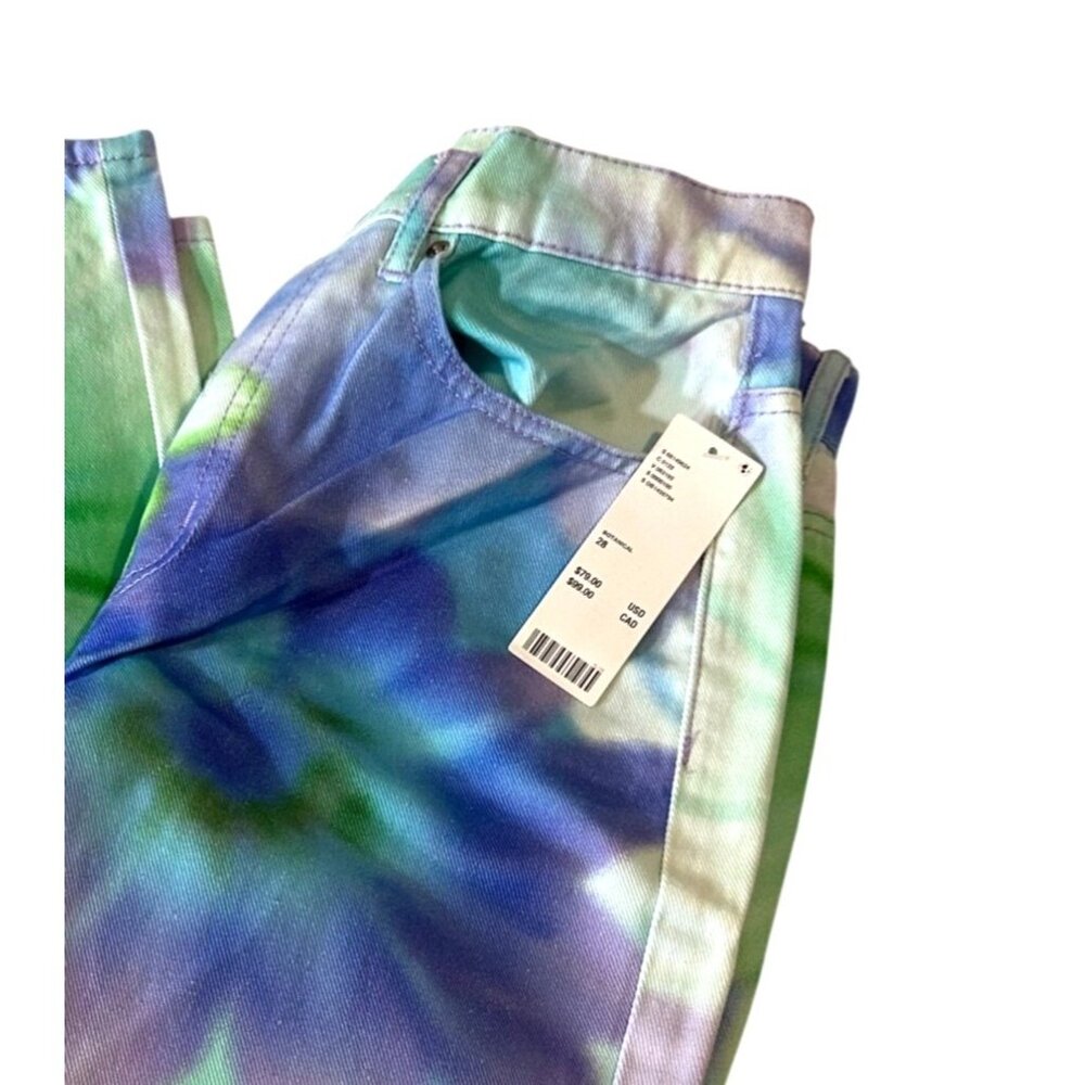 Womens Tie-Dye 28" High-Waist Denim Pants By BDG Urban Outfitters - Picture 11 of 13